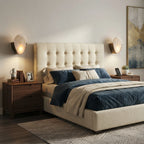 Modern Alabaster Wall Sconces in Master Bedroom Setting