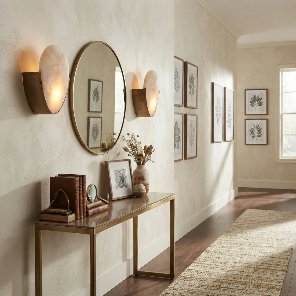 Modern Oval Wall Sconce in Hallway Foyer
