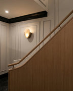 Modern Alabaster Wall Sconce in Staircase Hallway