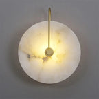 Modern Round Alabaster Art Glass Wall Sconce Line Art Dimension Diagram
