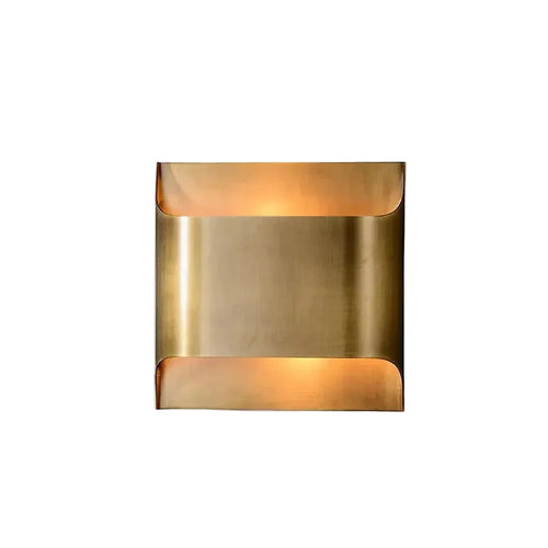 Modern Brass Metal Up and Down Wall Sconce on Pure White Background