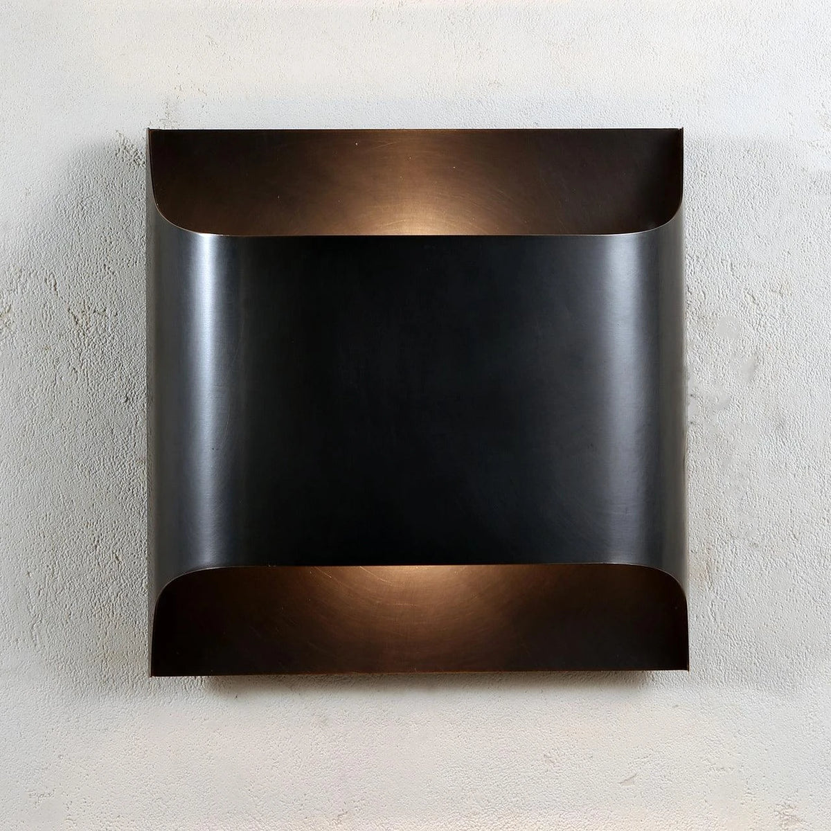 Illuminated Modern Black Square Metal Wall Sconce