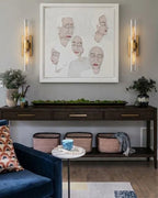 Modern Crystal Cylinder Wall Sconces in Living Room
