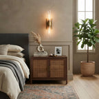 Modern Crystal Glass Wall Sconce in Cozy Bedroom