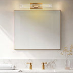 Modern Crystal Glass Vanity Light Over Bathroom Mirror