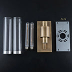Studio Display of Brass Crystal Wall Sconce Components and Hardware