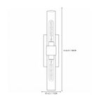 Modern Vertical Crystal Cylinder Wall Sconce Line Art Dimension Diagram
