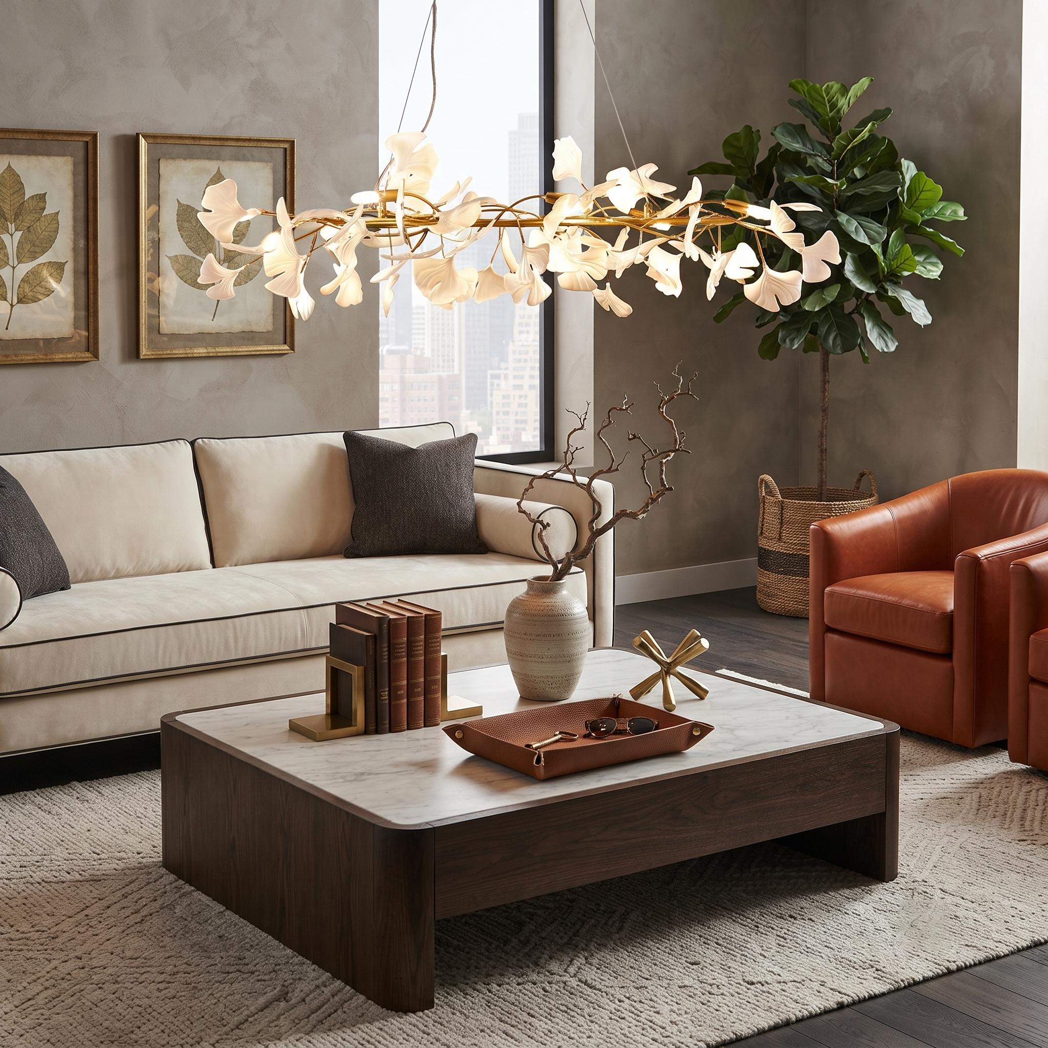 Aura Ginkgo Cascade Chandelier