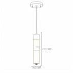 Modern Cylindrical Alabaster Art Glass Pendant Light Line Art Dimension Diagram