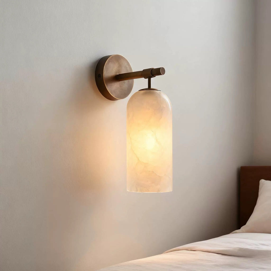 Alabaster Cylinder Wall Sconce