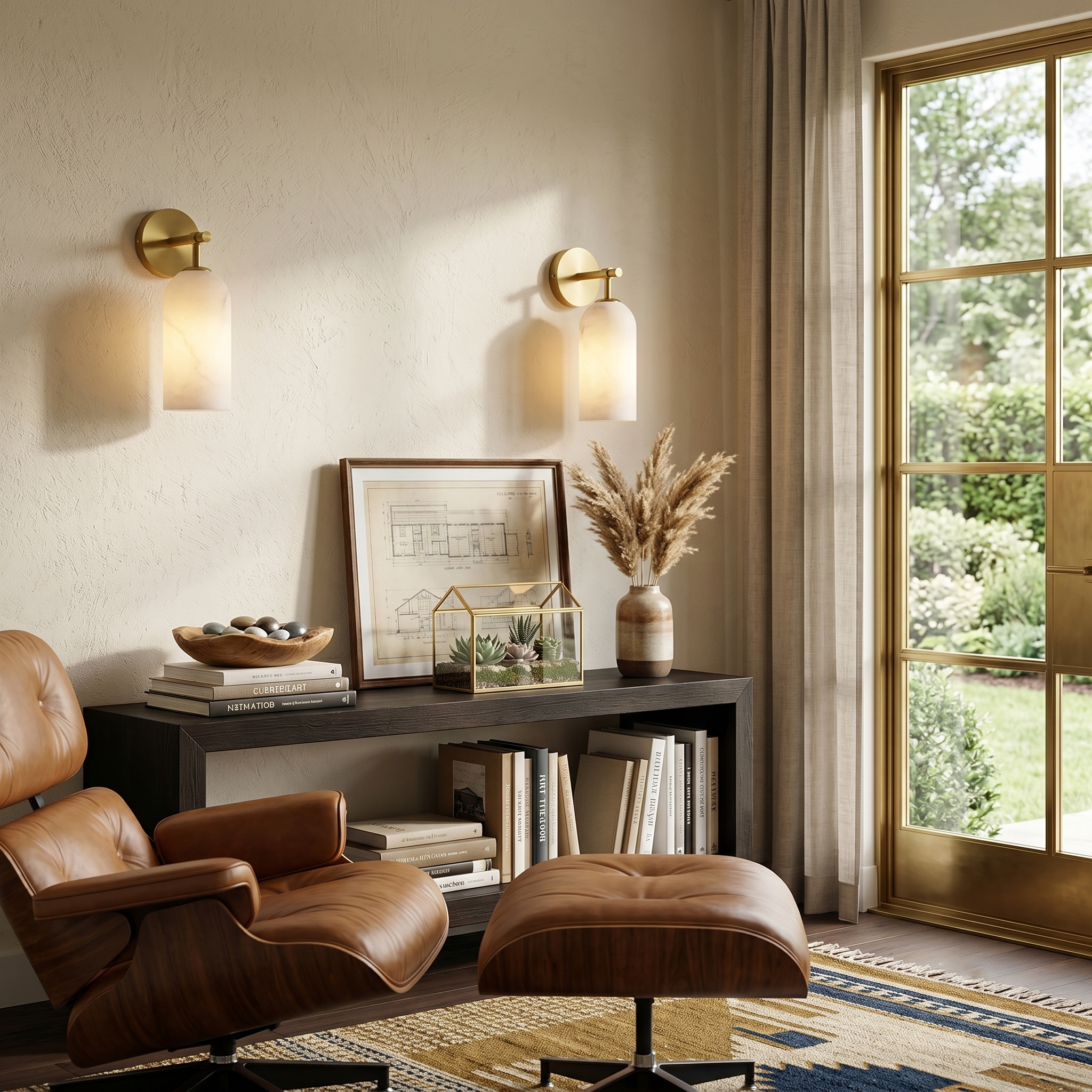 Alabaster Cylinder Wall Sconce