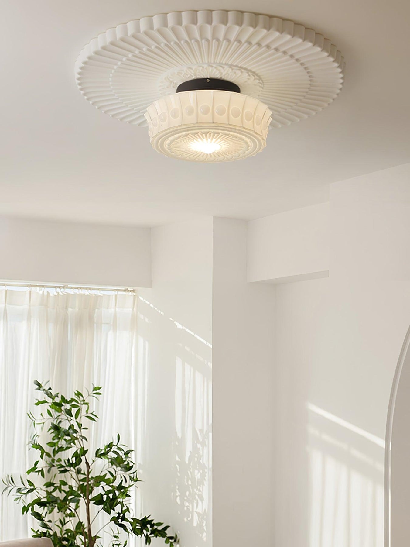 Aurelia Scalloped Glass Flush Mount