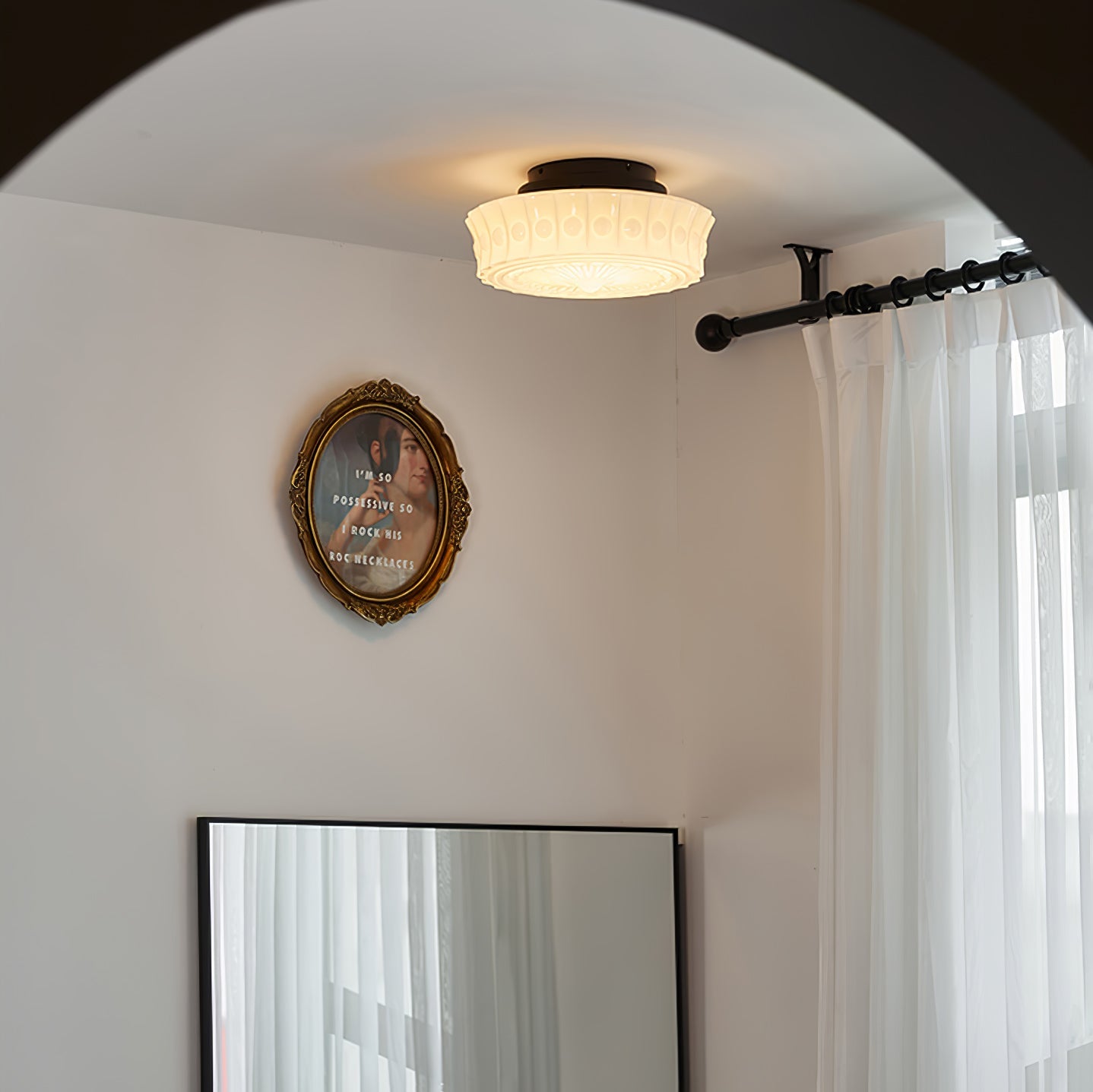 Aurelia Scalloped Glass Flush Mount