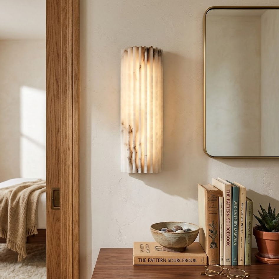 Aurelius Fluted Alabaster Sconce