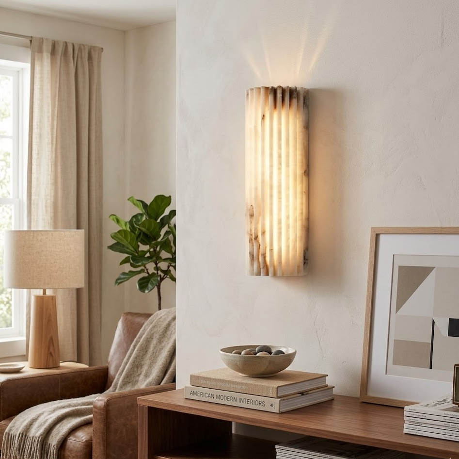 Aurelius Fluted Alabaster Sconce