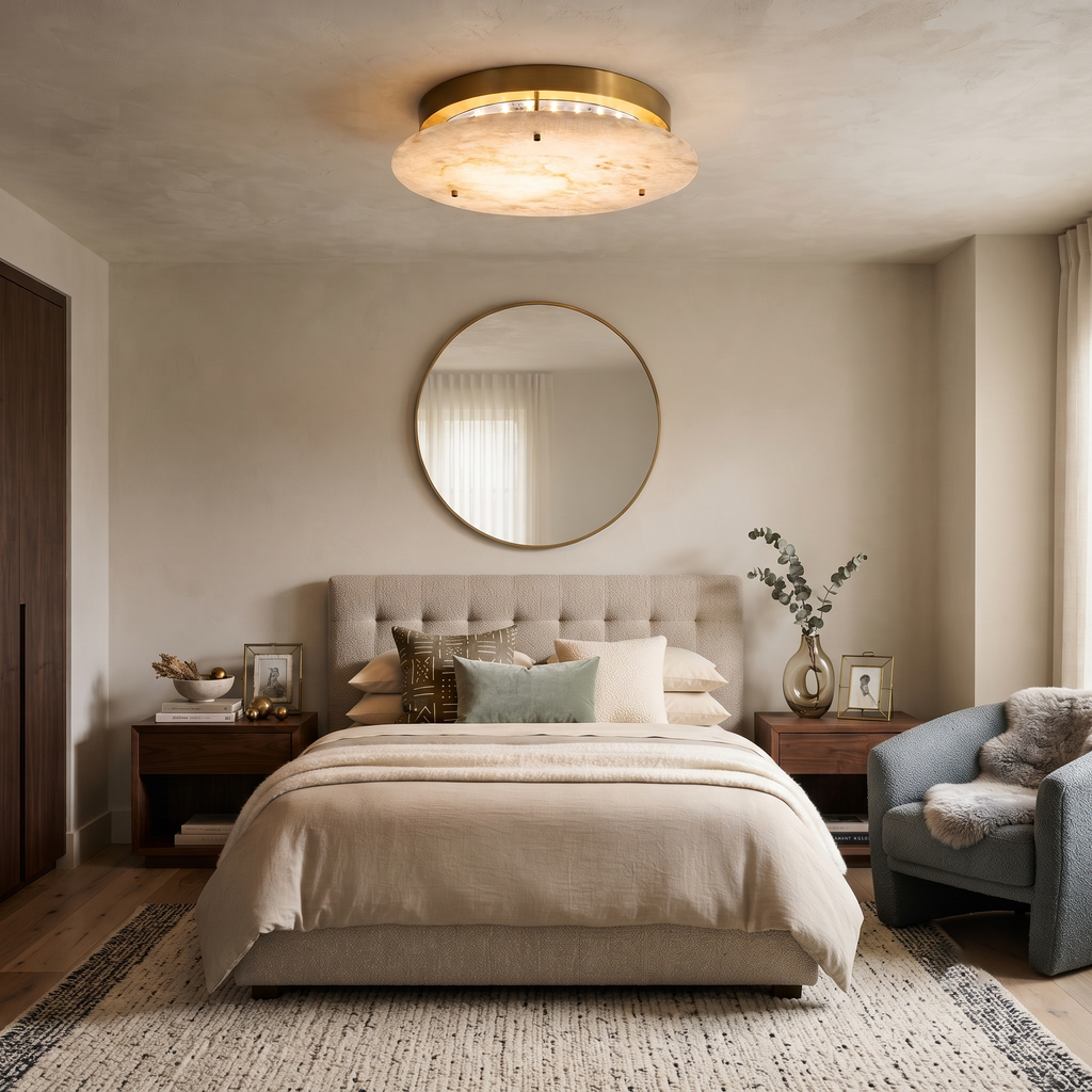 Aurene Alabaster Disc Flush Mount