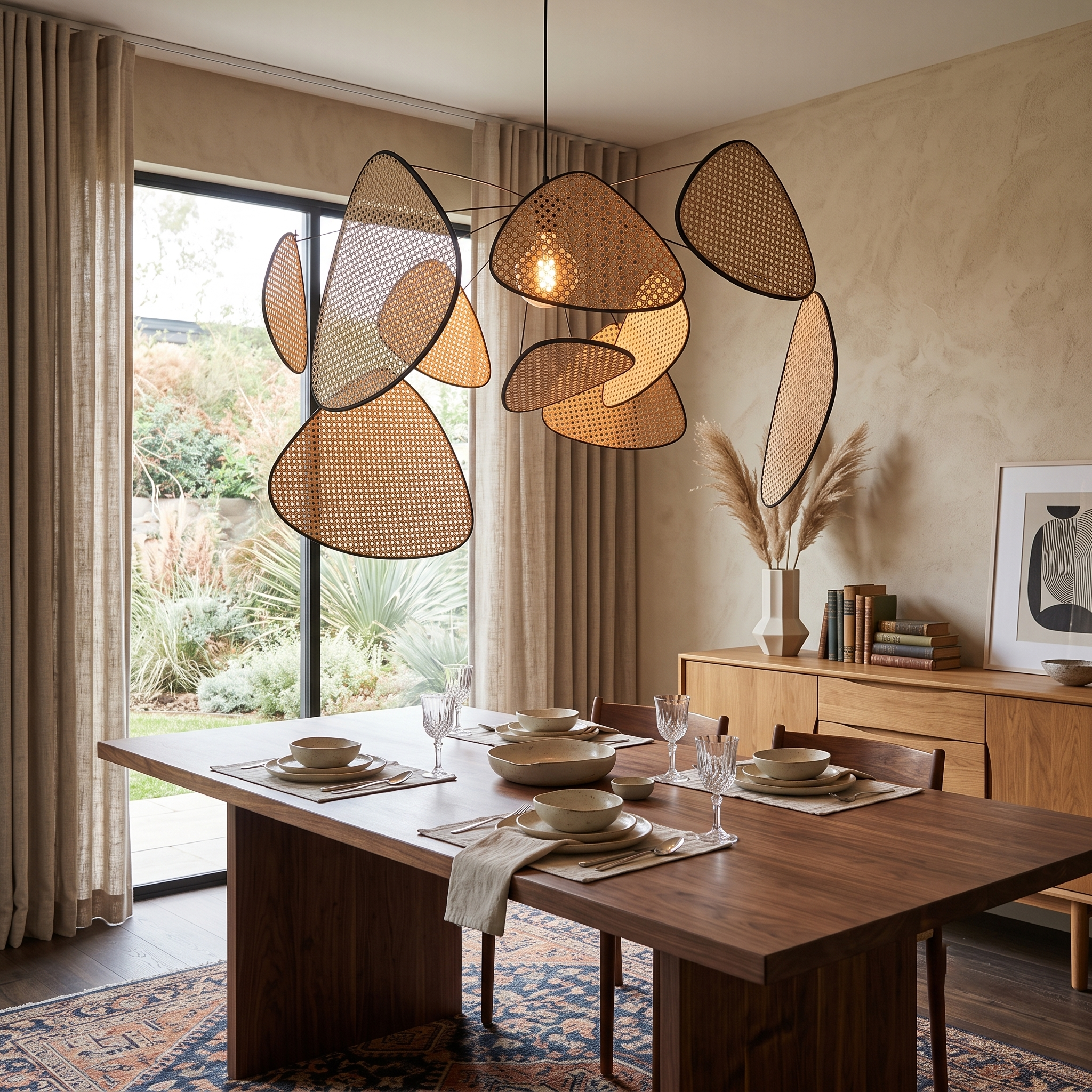 Bamboo Rattan Screen Chandelier