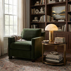 Modern Alabaster Mushroom Table Lamp in Classic Study Space