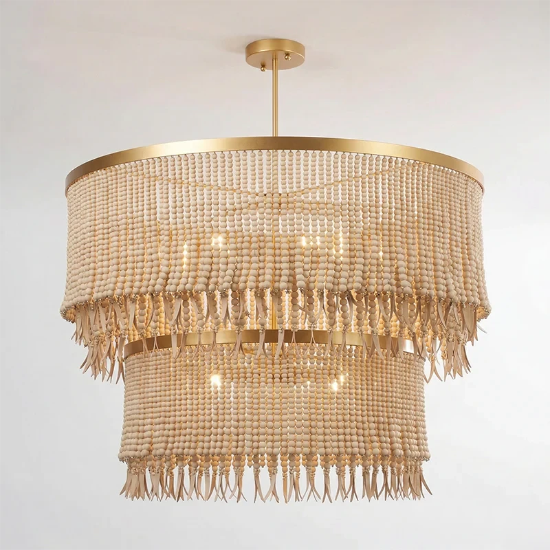 Beaded Fringe Drum Chandelier
