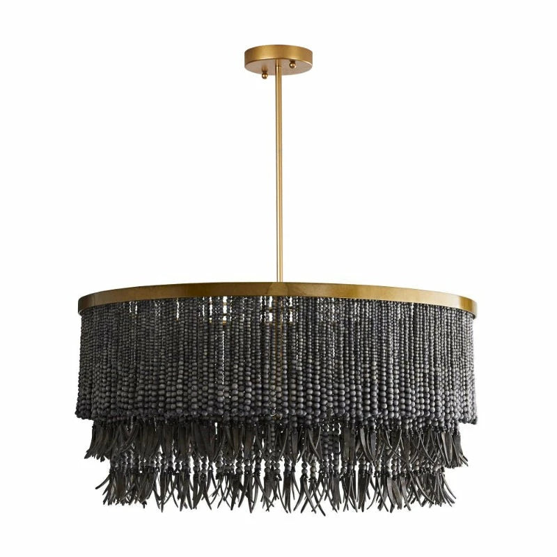 Beaded Fringe Drum Chandelier