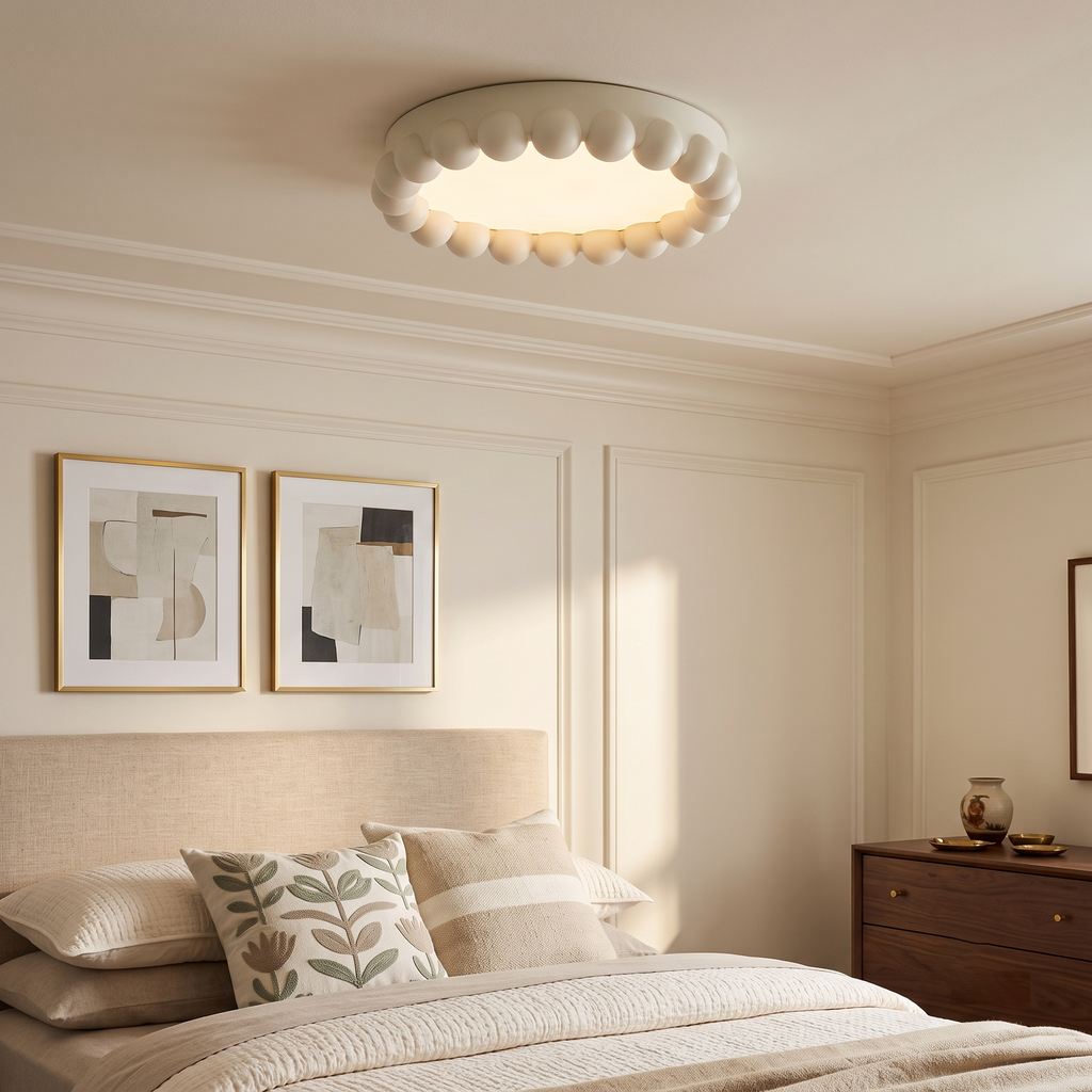 Beaded Resin LED Flush Mount
