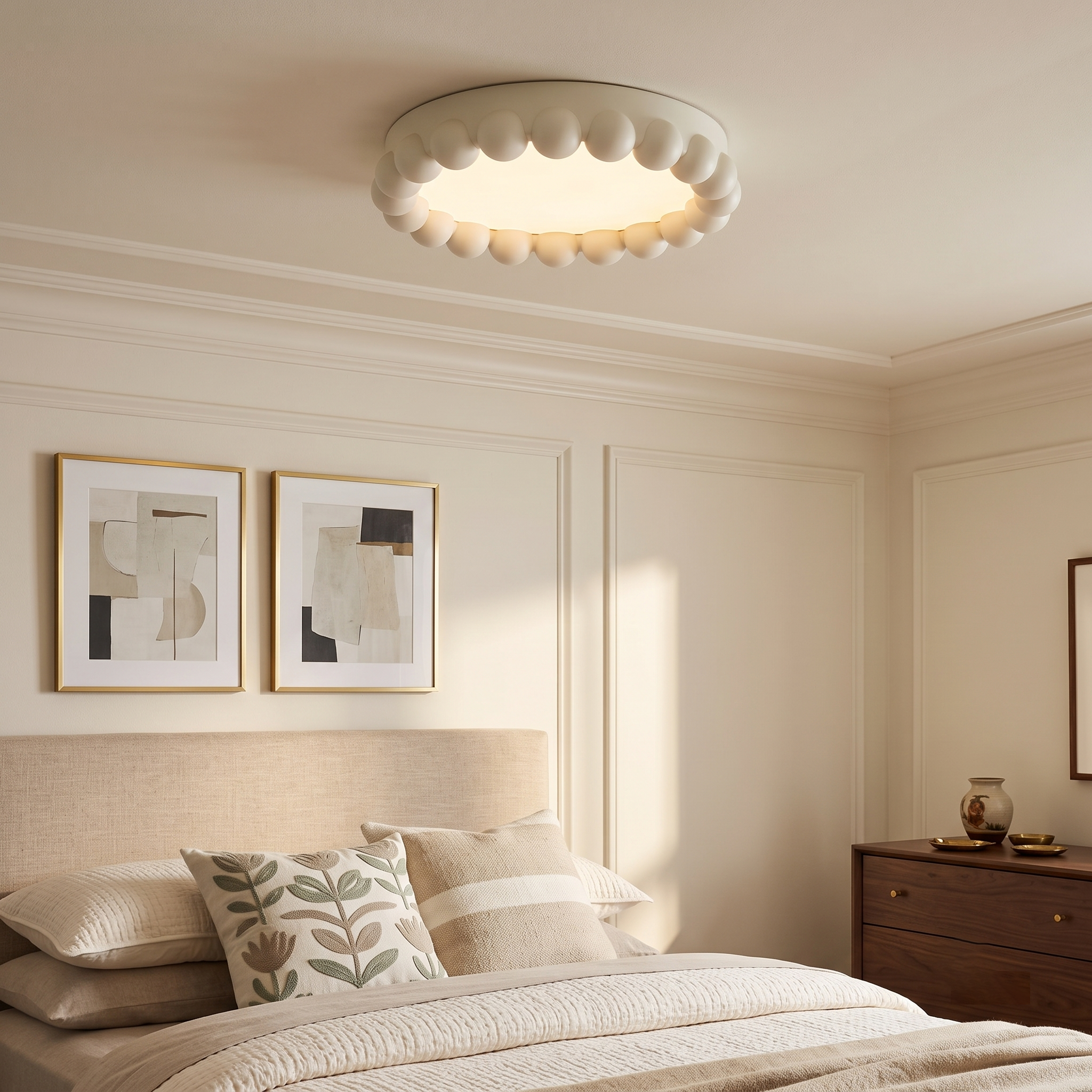 Beaded Resin LED Flush Mount