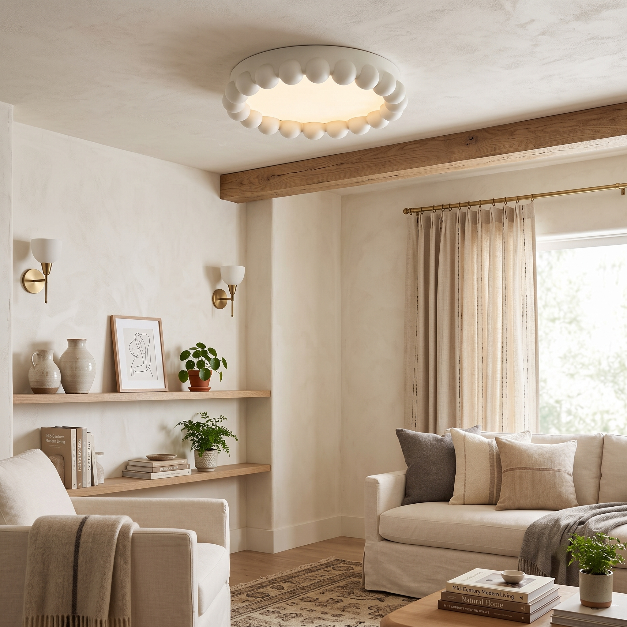 Beaded Resin LED Flush Mount