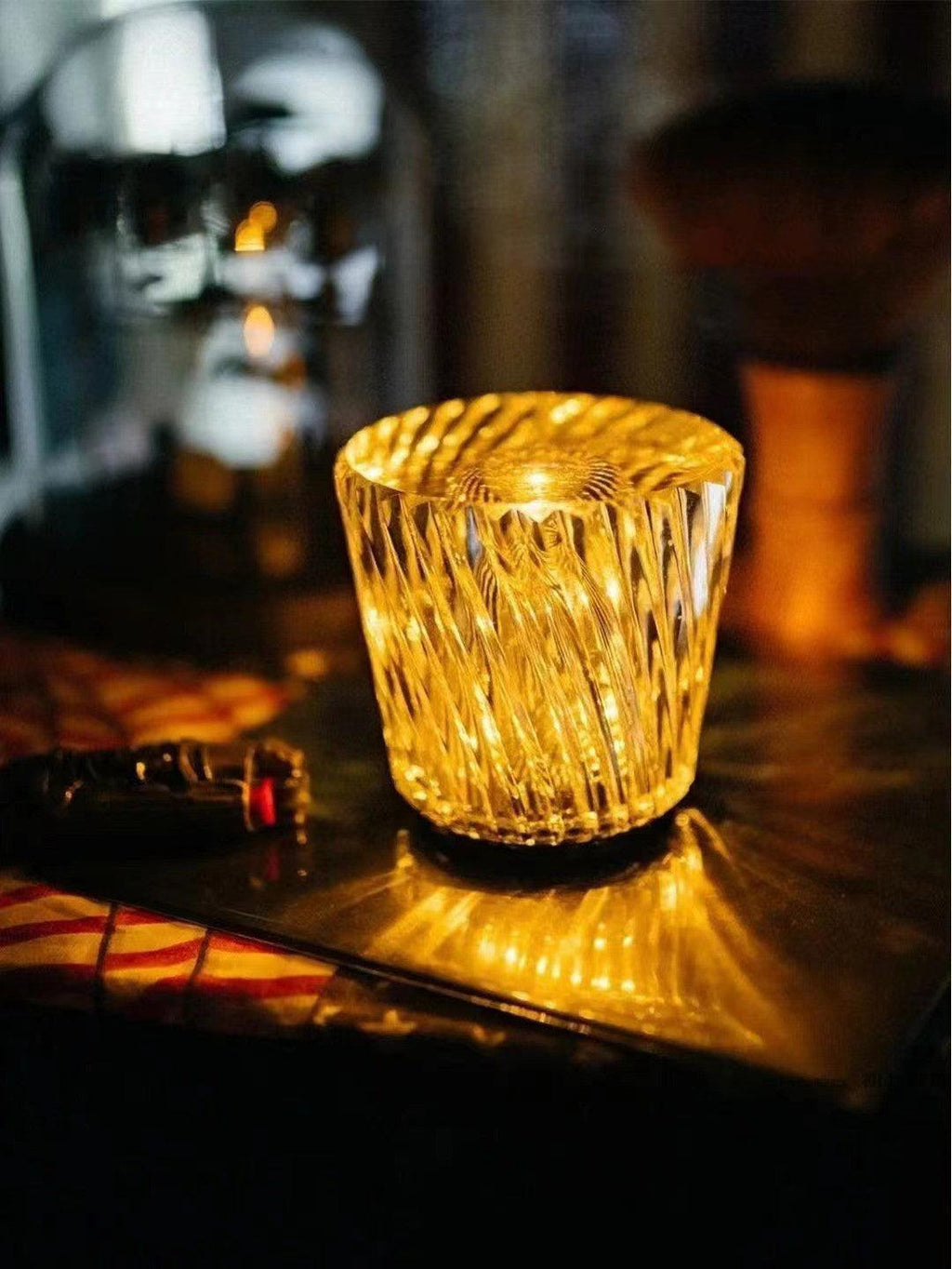 Becrux Crystal Cordless Table Lamp