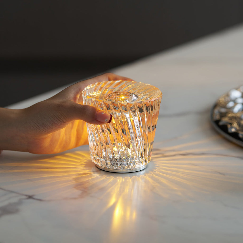 Becrux Crystal Cordless Table Lamp