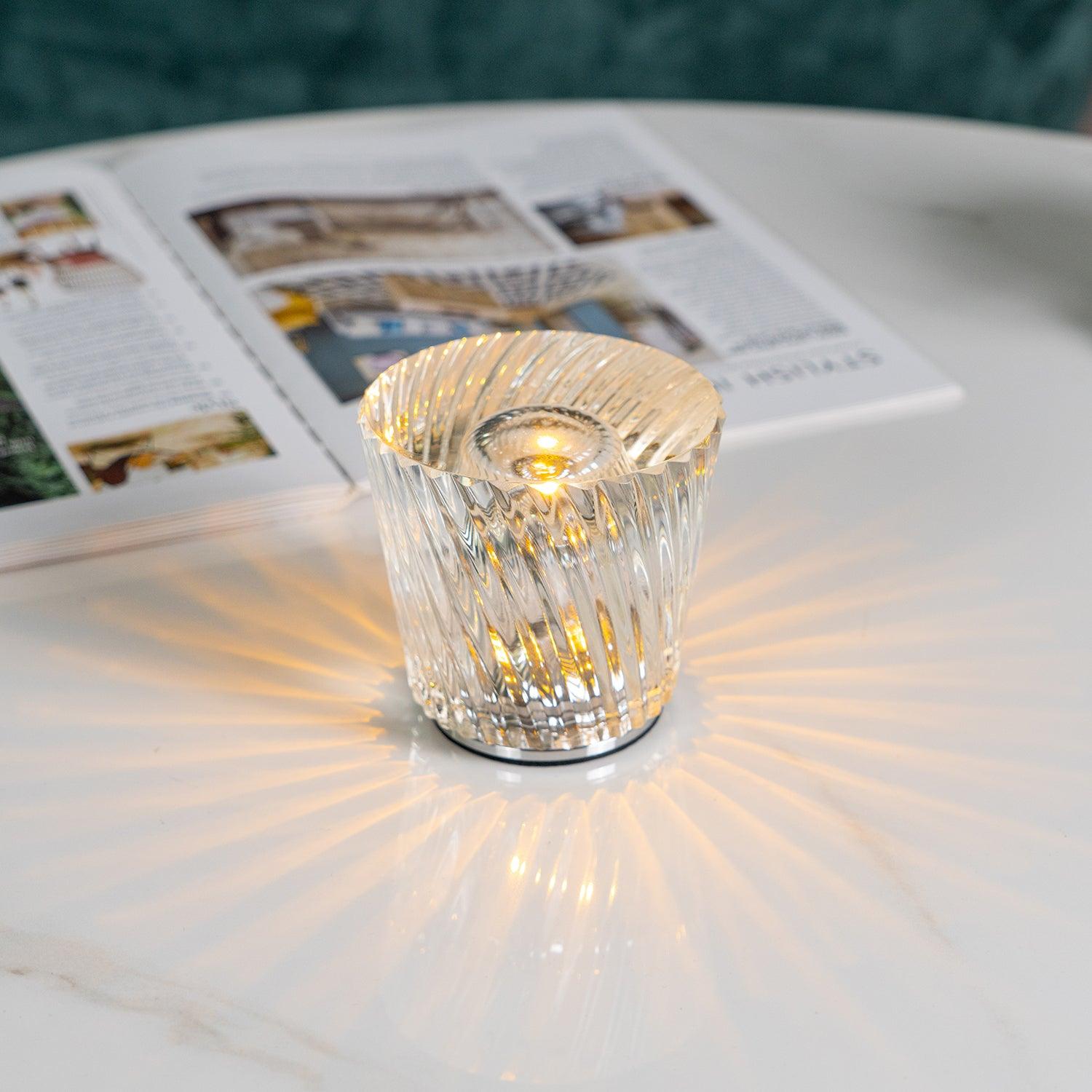 Becrux Crystal Cordless Table Lamp
