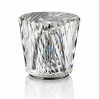 Front View of Modern Classic Faceted Crystal Cordless Table Lamp Studio Display