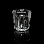 Modern Transparent Crystal Cordless Table Lamp in Dark Studio Setting
