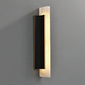 Side Angle View of Black Flanked Alabaster Pillar Sconce