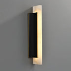 Side Angle View of Black Flanked Alabaster Pillar Sconce