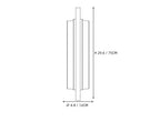 Rectangular Alabaster Pillar Wall Sconce Line Art Dimension Diagram