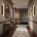 Modern Alabaster Pillar Wall Sconces Installed in Luxury Hallway