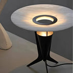Illuminated Alabaster Disc Accent Table Lamp Studio Display
