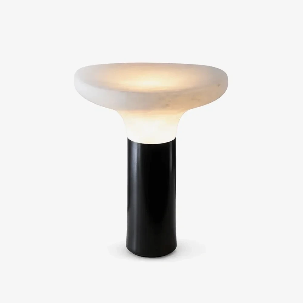 Illuminated Alabaster Mushroom Accent Table Lamp Studio Display
