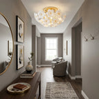 Modern Ceramic Flower Flush Mount Ceiling Light in Corridor