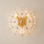 Top View of Modern White Ceramic Petal Flush Mount Ceiling Light