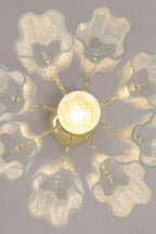 Illuminated Modern Painted Petal Art Glass Ceiling Light Studio Shot