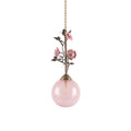 Blush Glass Rattan Sphere Pendant