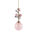 Blush Glass Rattan Sphere Pendant