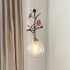 Blush Glass Rattan Sphere Pendant