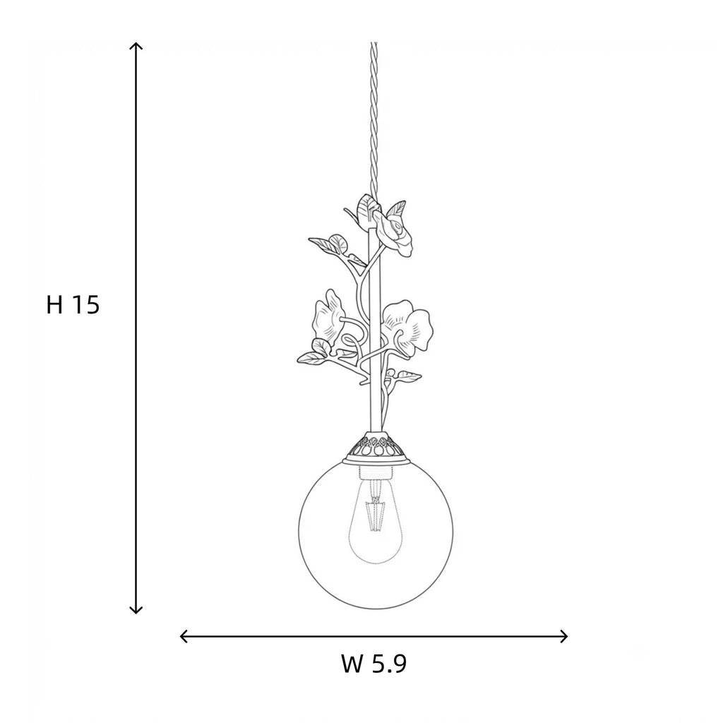 Blush Glass Rattan Sphere Pendant