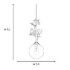 Blush Glass Rattan Sphere Pendant