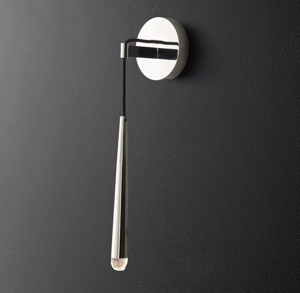 Chrome Hanging Cone Wall Sconce Studio Display