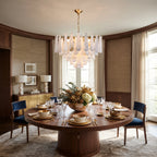 Brass Alabaster Teardrop Chandelier