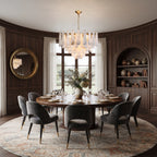 Brass Alabaster Teardrop Chandelier