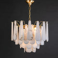 Brass Alabaster Teardrop Chandelier